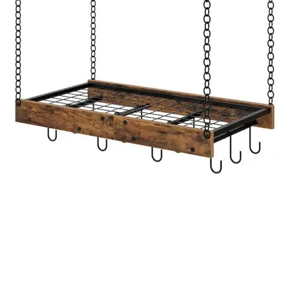 Rustic Hanging Pot Rack - Picture 6 of 9